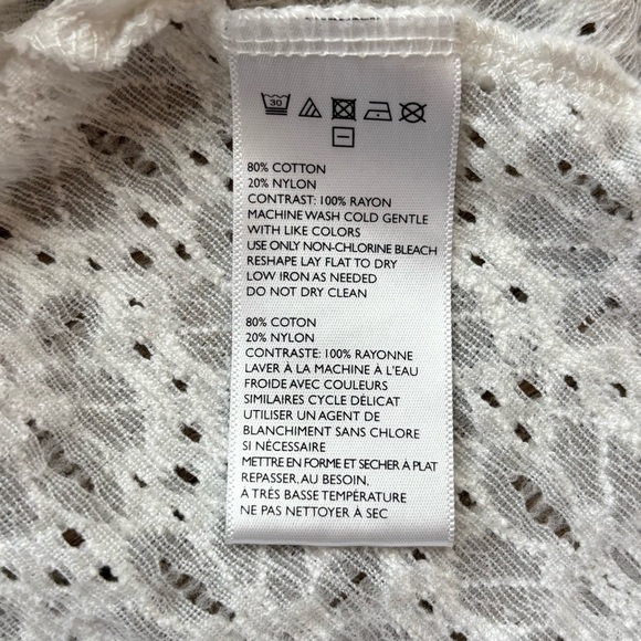 Free People Beach White Lace Top Overlay Cut Out Back Tank Top Size Medium - Picture 9 of 11